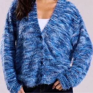 Free people Blue Fuzzy Women's Sweater and top